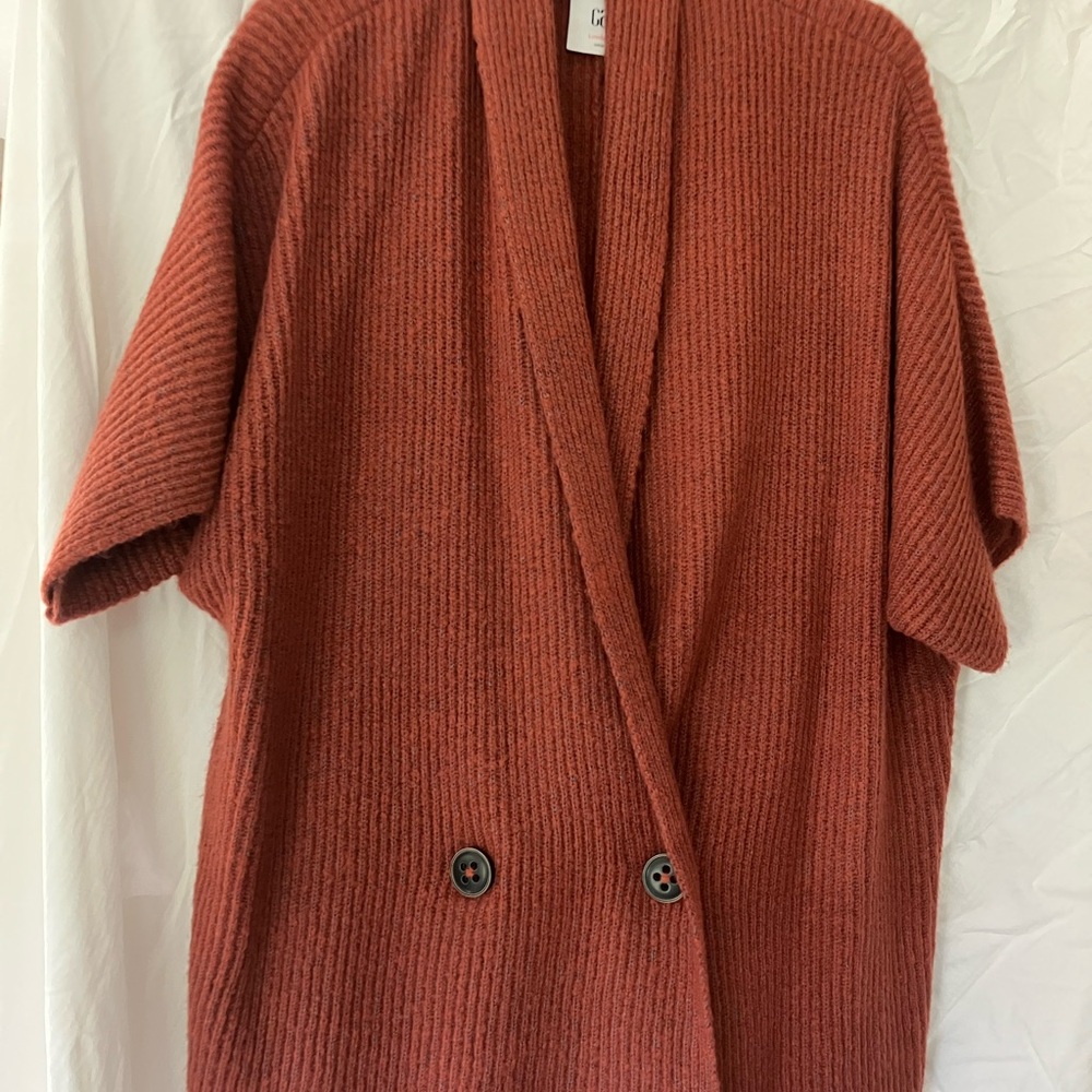 CAbi Rust Ribbed Cardigan Sweater